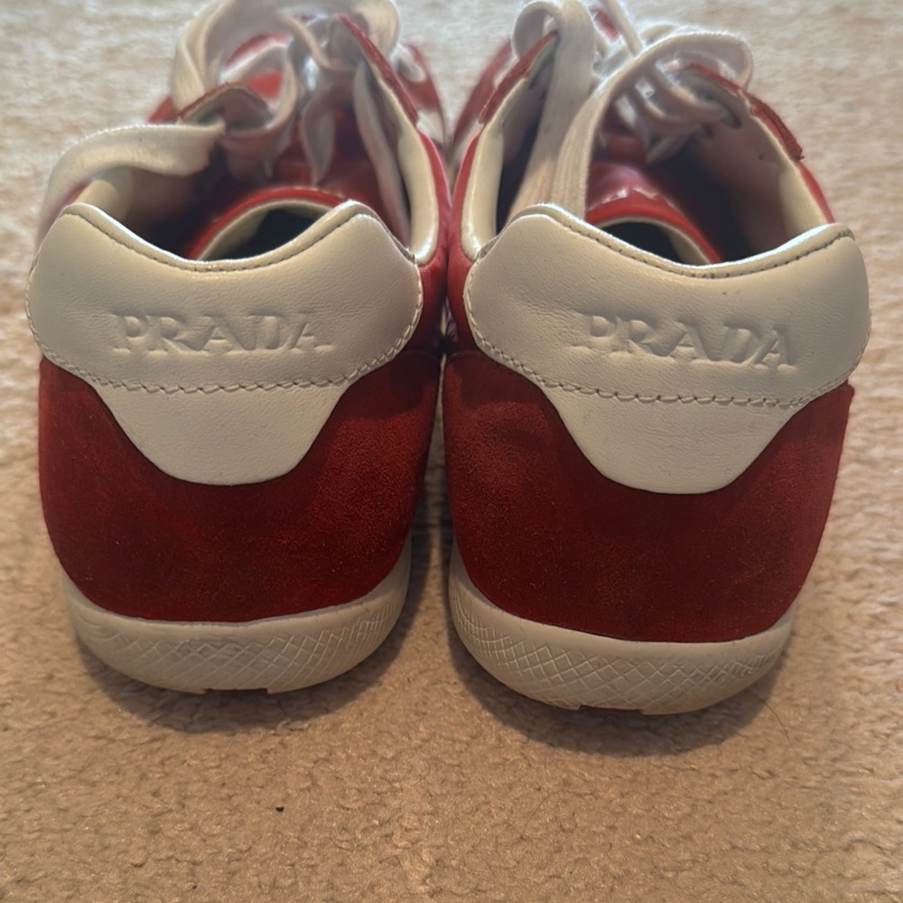 Prada Red and White Casual Sneakers - Picture 4 of 8
